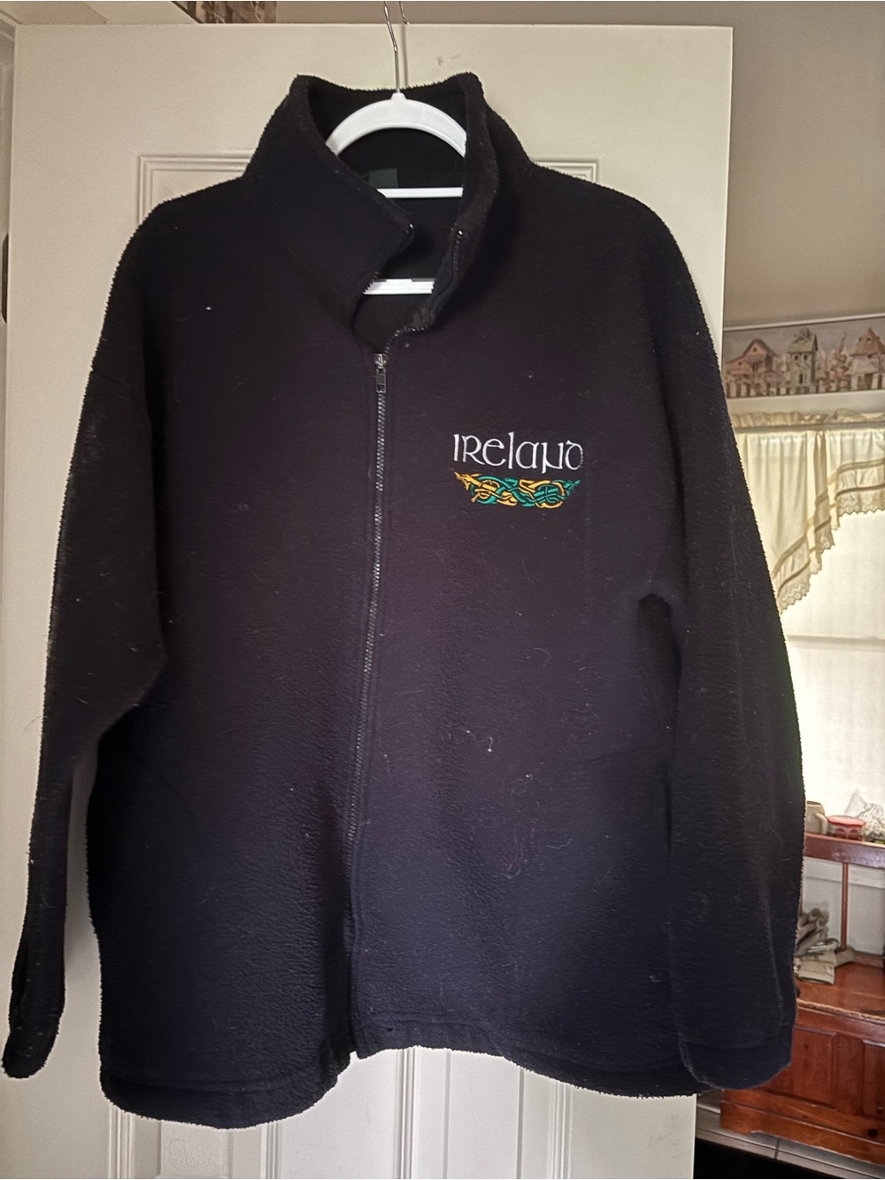 Ireland Embroidered Navy Fleece Jacket